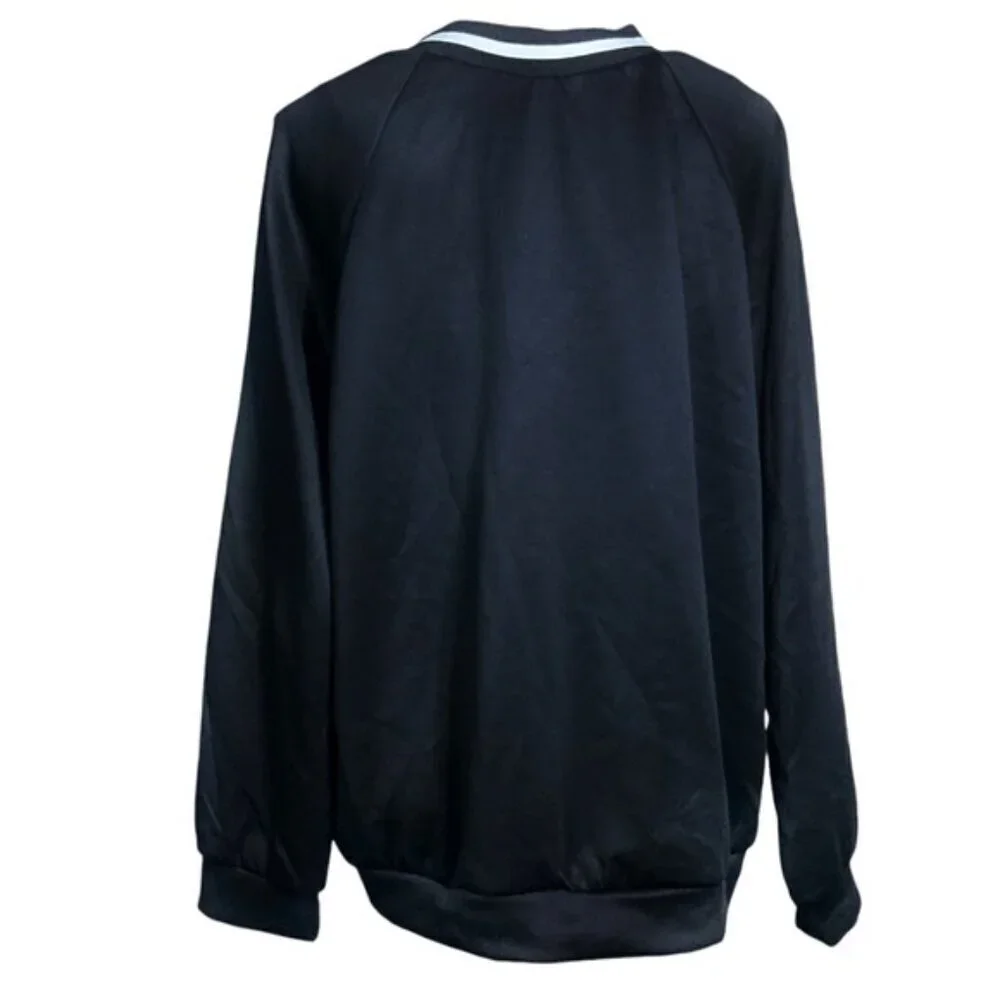 Blush Paris Bomber Jacket Magazine Varsity Zip Up Gold Black Women Large-XLarge - Picture 7 of 15